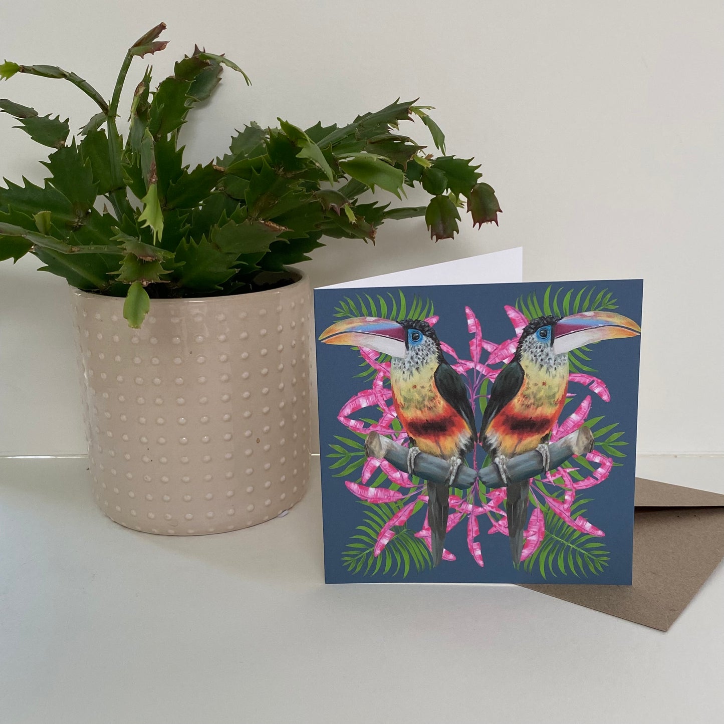 Toucans (Blue) Greetings Card