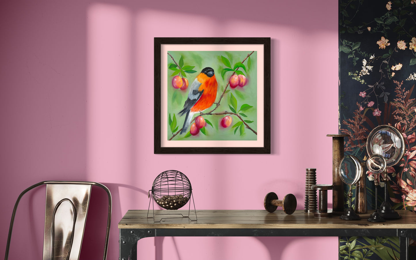 Bullfinch with Plums