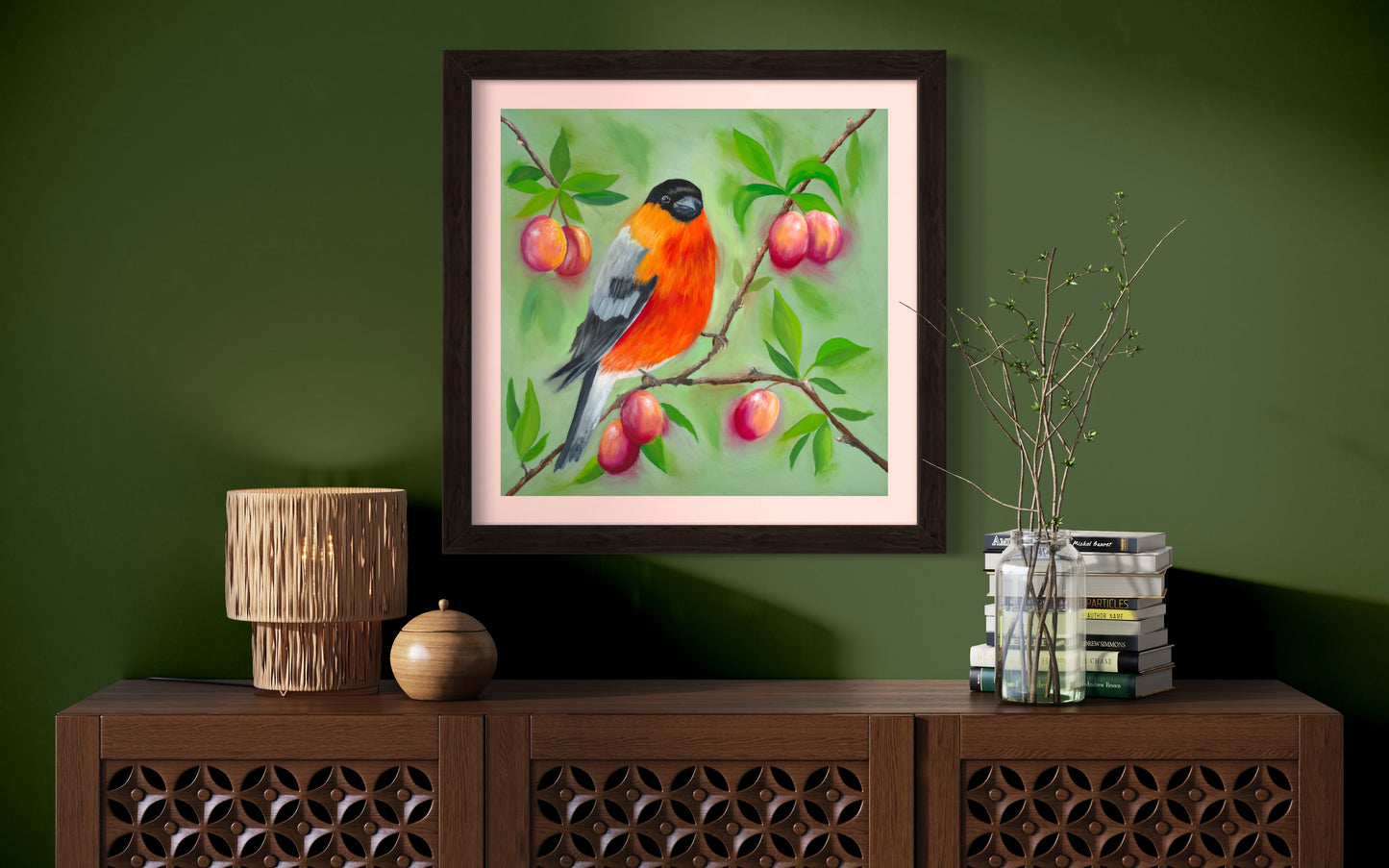 Bullfinch with Plums