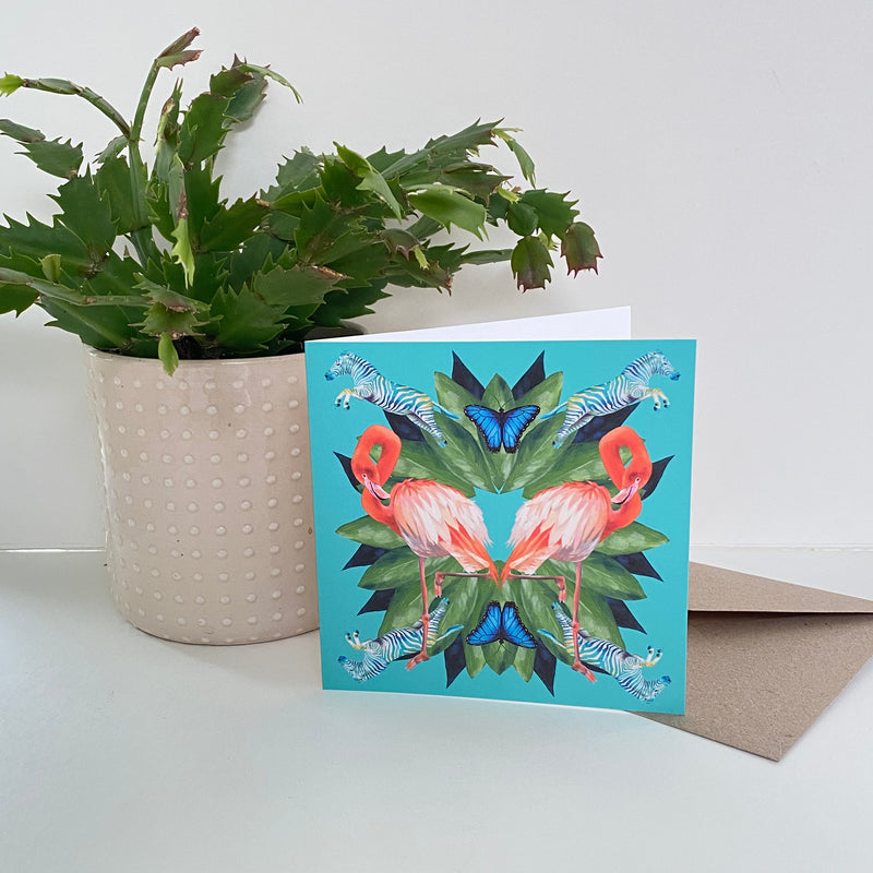 Flamingos Greetings Card