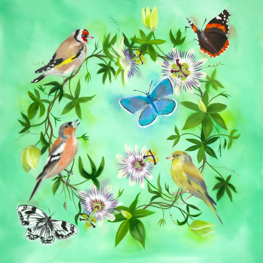 British Birds Wreath (Green)